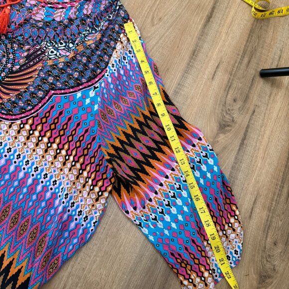 Tolani 100% Silk Geometric Mandala Blouse Colorful Bohemian Artsy 3X - Picture 7 of 11